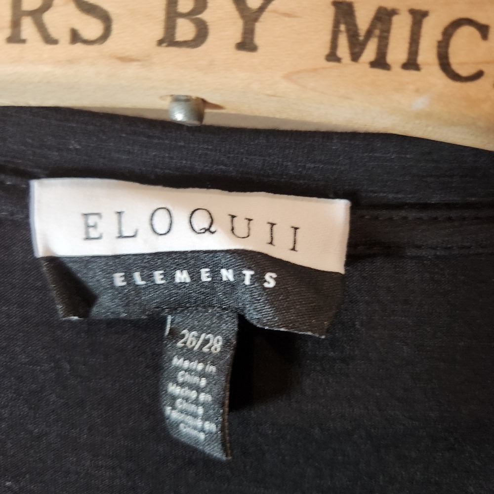 Eloquii 18/20 Black Ruffle Sleeve Top Rayon blend - Picture 3 of 7